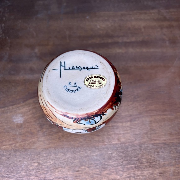 Ciboure stoneware Basque Vase R Berne / Vintage Basque Country decor Signed - Picture 7 of 7